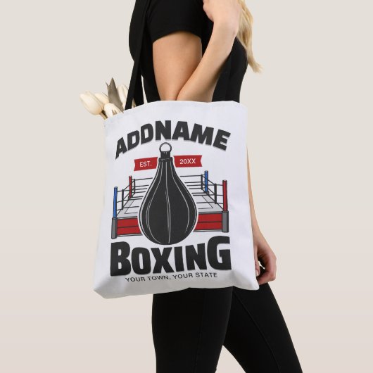 Boxing Ring VOEG NAAM toe Boxer Gym Speed Bag Tote Bag (Dichtbij)