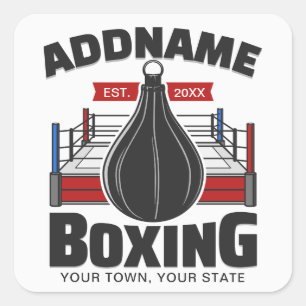 Boxing Ring VOEG NAAM toe Boxer Gym Speed Bag Vierkante Sticker