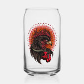 Boxing Rooster Blikvorm Glas (Achterkant)