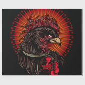 Boxing Rooster Cadeaupapier (Vlak)