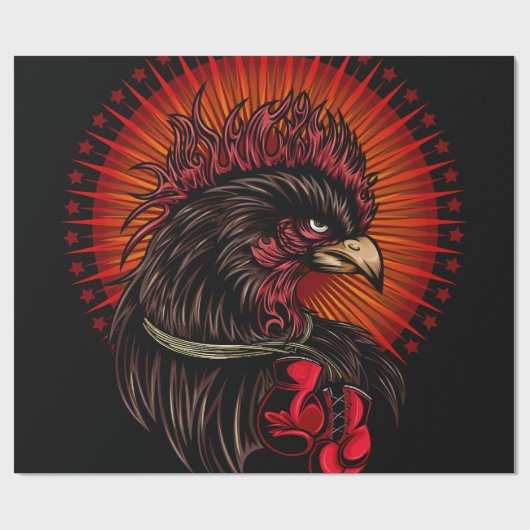 Boxing Rooster Cadeaupapier (Vlak)