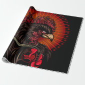 Boxing Rooster Cadeaupapier (Uitgerold)