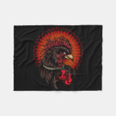 Boxing Rooster Fleece Deken (Voorkant (Horizontaal))