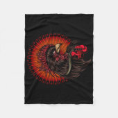 Boxing Rooster Fleece Deken (Voorkant)