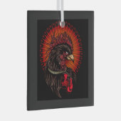 Boxing Rooster Glas Ornament (Voorkant Rechts)