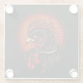 Boxing Rooster Glazen Onderzetter (Achterkant)