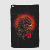 Boxing Rooster Golfhanddoek (Voorkant)