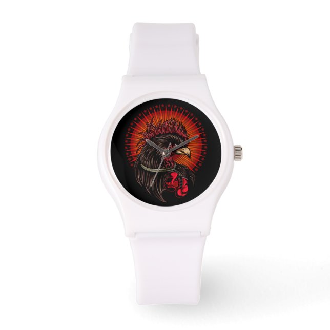 Boxing Rooster Horloge (Voorkant)