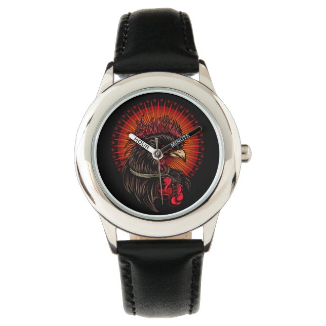 Boxing Rooster Horloge (Voorkant)
