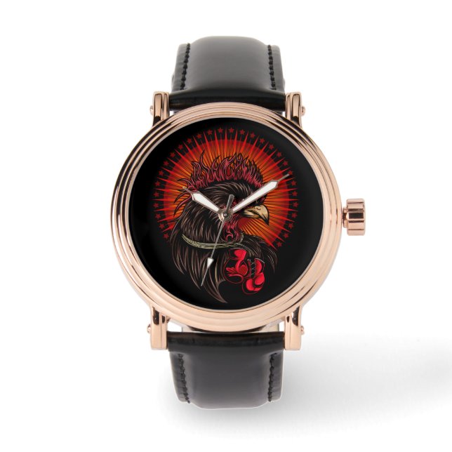 Boxing Rooster Horloge (Voorkant)