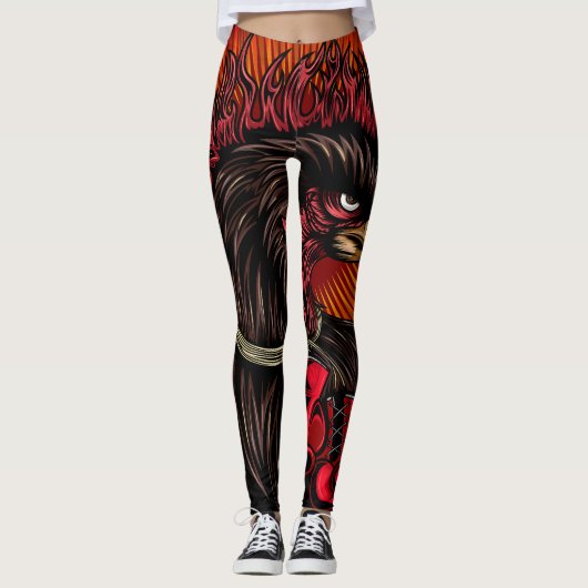 Boxing Rooster Leggings (Voorkant)
