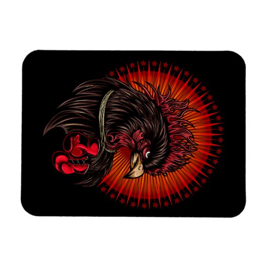 Boxing Rooster Magneet (Horizontaal)
