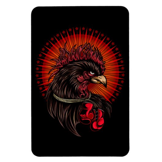 Boxing Rooster Magneet (Verticaal)