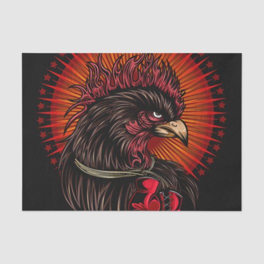 Boxing Rooster Tissuepapier (Voorkant)