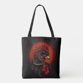 Boxing Rooster Tote Bag (Achterkant)