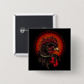 Boxing Rooster Vierkante Button 5,1 Cm (Voorkant /achterkant)