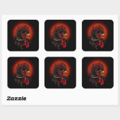 Boxing Rooster Vierkante Sticker (Vel)