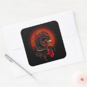 Boxing Rooster Vierkante Sticker (Envelop)