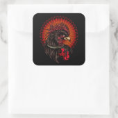 Boxing Rooster Vierkante Sticker (Tas)
