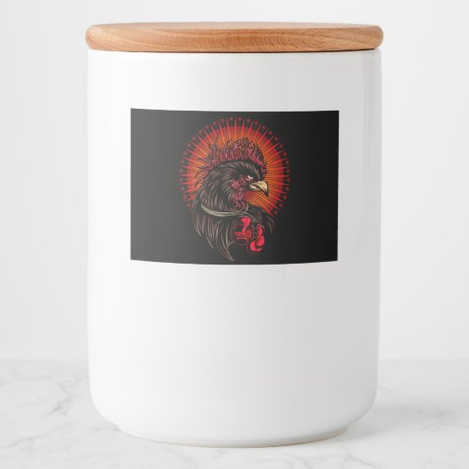 Boxing Rooster Voedselcontainer Etiket (Voorkant)