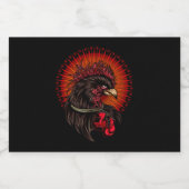 Boxing Rooster Voedselcontainer Etiket (Enkel label)