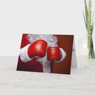 Boxing Santa Claus Funny Card Feestdagen Kaart
