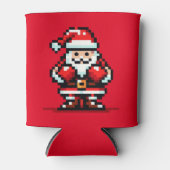 Boxing Santa - Retro Pixel Kerstgevecht Ontwerp Blikjeskoeler (Voorkant)