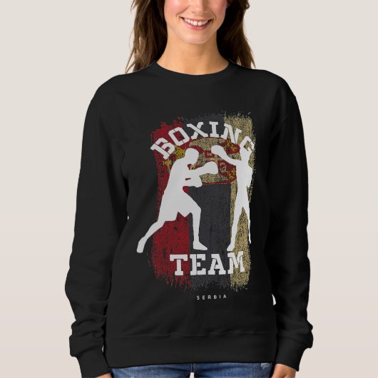 Boxing Serbia Combat Sports Fighter Boxing Trui (Voorkant)