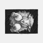 Boxing Sheep With Boxing Gloves Kickboxing Funny B Fleece Deken (Voorkant (Horizontaal))