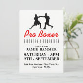 Boxing Silhouette Verjaardagsfeest Kaart (Staand voorkant)