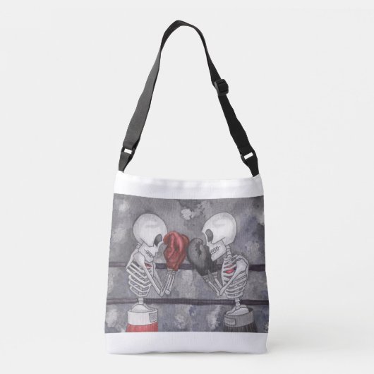 Boxing Skeleton Cross Over Bag Crossbody Tas (Achterkant)