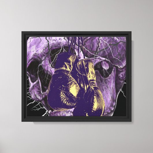 Boxing Skull met Lightning Wall Art Canvas Afdruk (Voorkant)