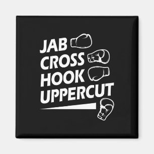 Boxing Sport Jab Cross Hook Uppercut Boxer Birthda Magneet