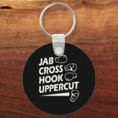 Boxing Sport Jab Cross Hook Uppercut Boxer Birthda Sleutelhanger (Voorkant)