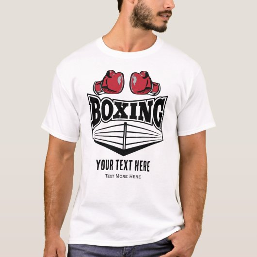 Boxing Sport Power and Fighting Design T-shirt (Voorkant)