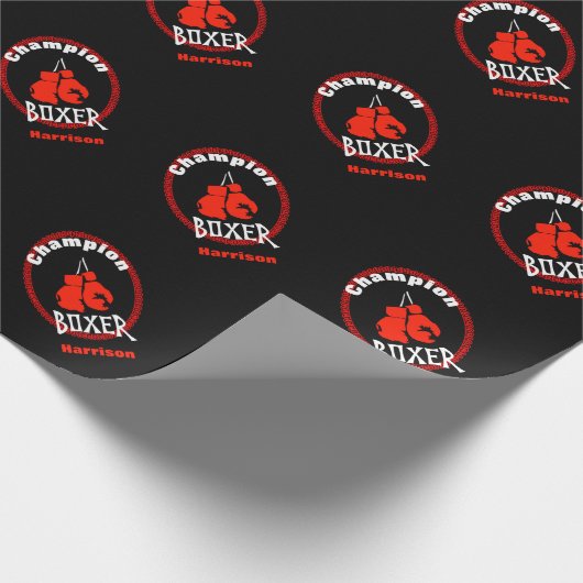 Boxing Sport Thema Graphic Cadeaupapier (Hoek)