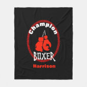 Boxing Sport Thema Graphic Fleece Deken (Voorkant)