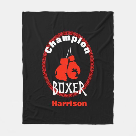Boxing Sport Thema Graphic Fleece Deken (Voorkant)