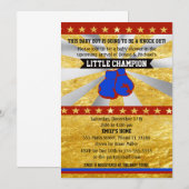 Boxing Sports Baby Boy Shower Uitnodiging Gold (Voorkant / Achterkant)