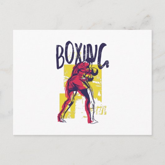 Boxing Sports Grunge Briefkaart (Voorkant)