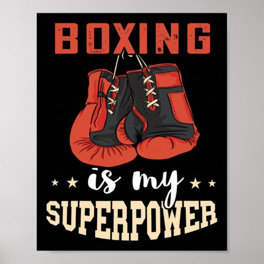 Boxing Superpower Boxing Gloves Kickboxer Kickboxi Poster (Voorkant)