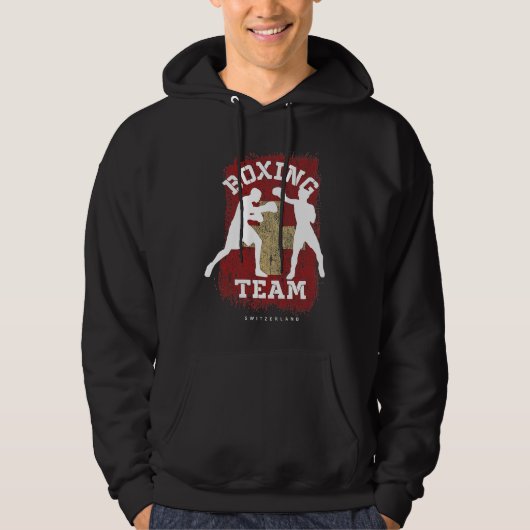 Boxing Switzerland Combat Sports Fighter Boxing Hoodie (Voorkant)