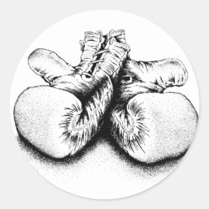 Boxing T-shirts en cadeautjes. Ronde Sticker