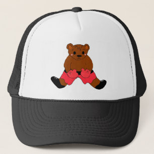 Boxing Teddybeer in het rood Trucker Pet