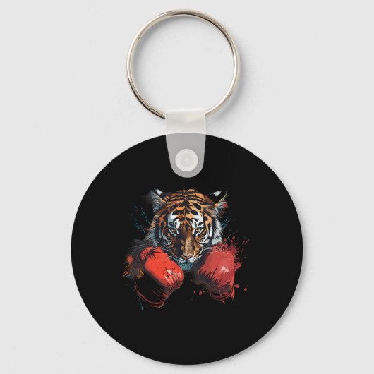 Boxing Tiger Lover Boxing Gloves Kickboxing Funny  Sleutelhanger (Voorkant)