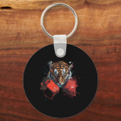 Boxing Tiger Lover Boxing Gloves Kickboxing Funny  Sleutelhanger (Voorkant)