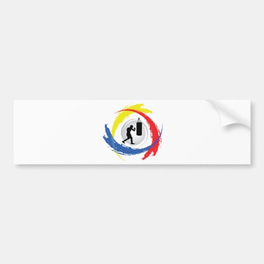 Boxing Tricolor Emblem Bumpersticker (Voorkant)