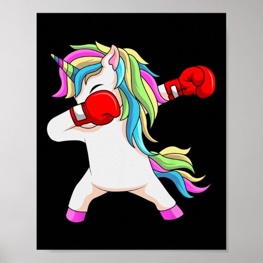 Boxing Unicorn Dabbing Boxer Coach-leerling Poster (Voorkant)