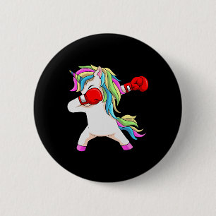 Boxing Unicorn Dabbing Boxer Coach-leerling Ronde Button 5,7 Cm
