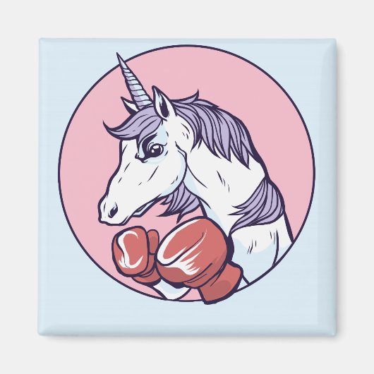 Boxing Unicorn Magneet (Voorkant)